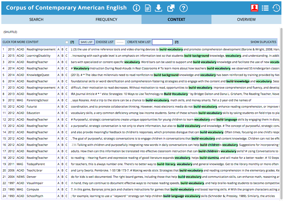 word build vocab show