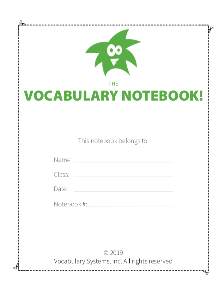 Free Vocabulary Notebook Template for Studying Vocabulary Vocab Victor